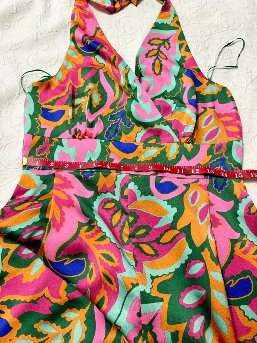 Sugarlips Pink & Green Floral Halter Wide-Leg Jumpsuit - Picture 11 of 15